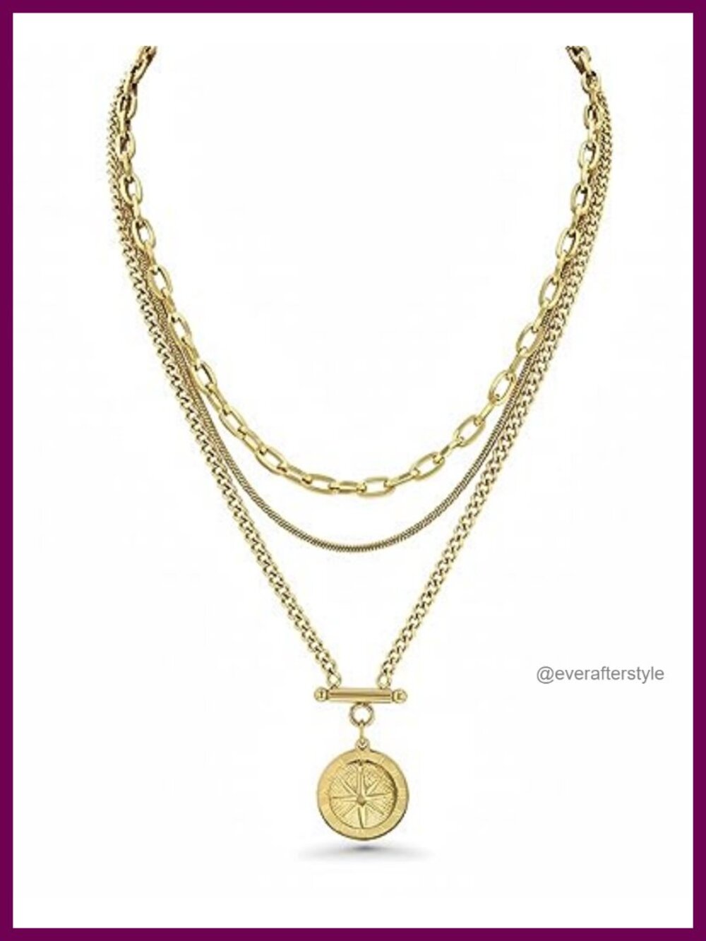 18k Gold Plated Layered Necklace Set with Star Pendant for Women